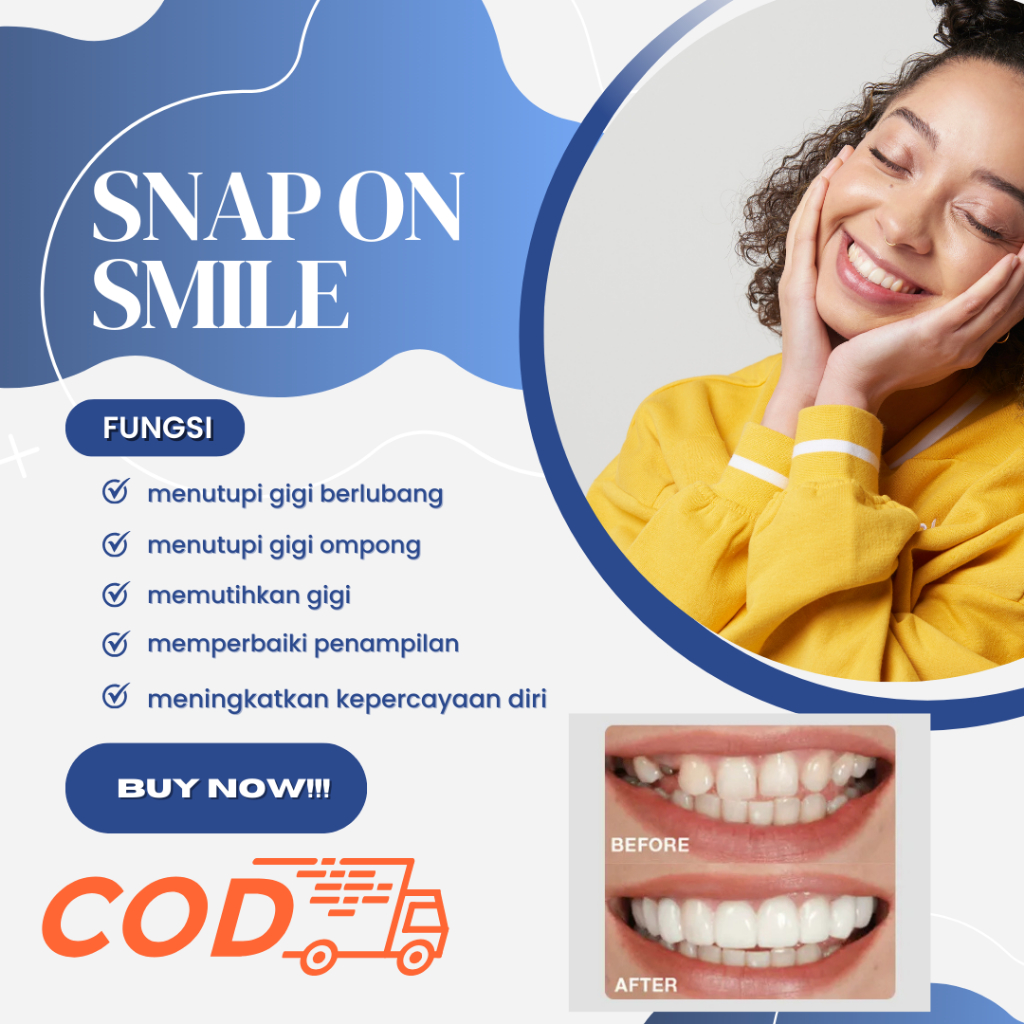 SnapOn Smile Authentic Gigi Palsu 1 Set Atas Bawah / Gigi Palsu Snap