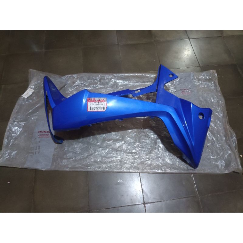 Cover sayap kiri motor Honda Supra x 125 injeksi fi Batman original baru AHM nos biru