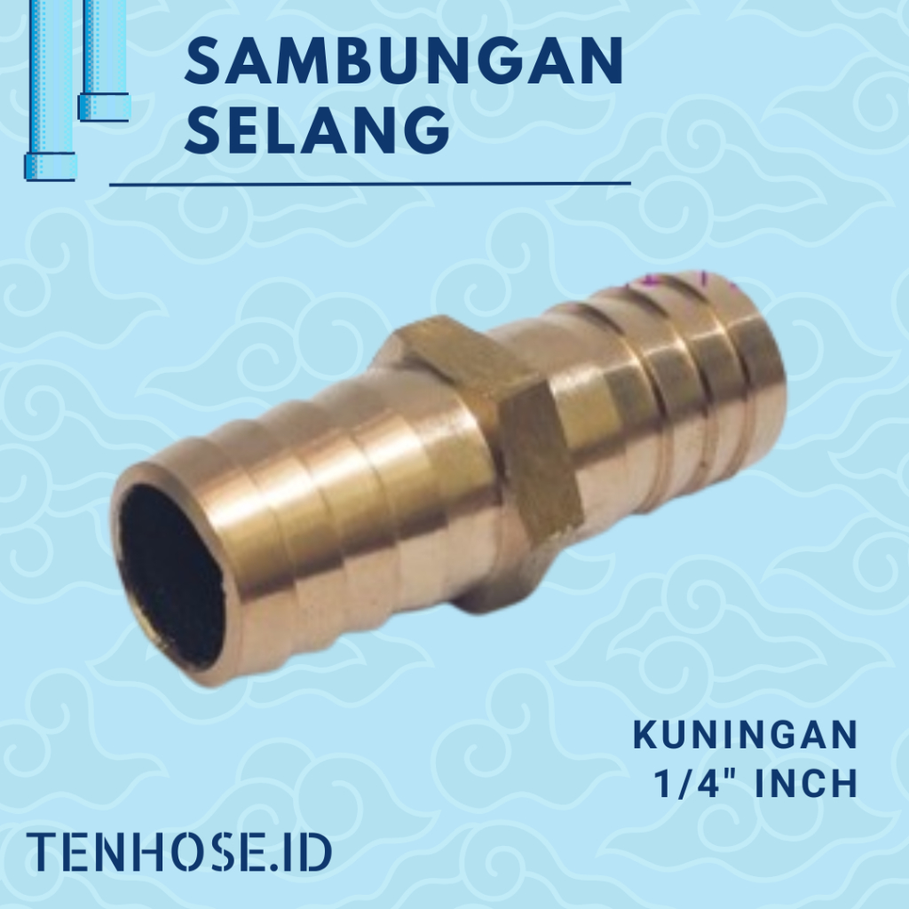 Sambungan Selang Lurus Kuningan 1/4" Inch / Sambungan Selang Air Kuningan