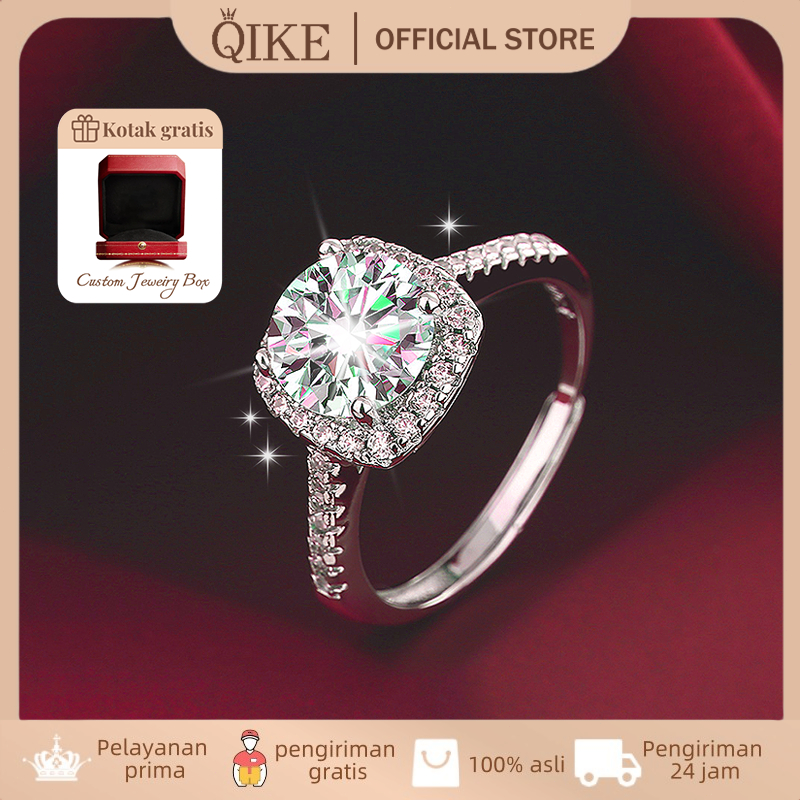 【Kotak Gratis】Cincin Wanita Titanium Tunangan Perhiasan Anti Karatan Anti Menghitam AdjustableMewah 