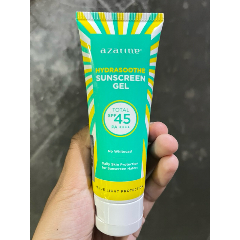 Azarine Hydrasoothe Sunscreen Gel SPF45 PA++++ 50ml untuk kulit berminyak berjerawat (preloved)