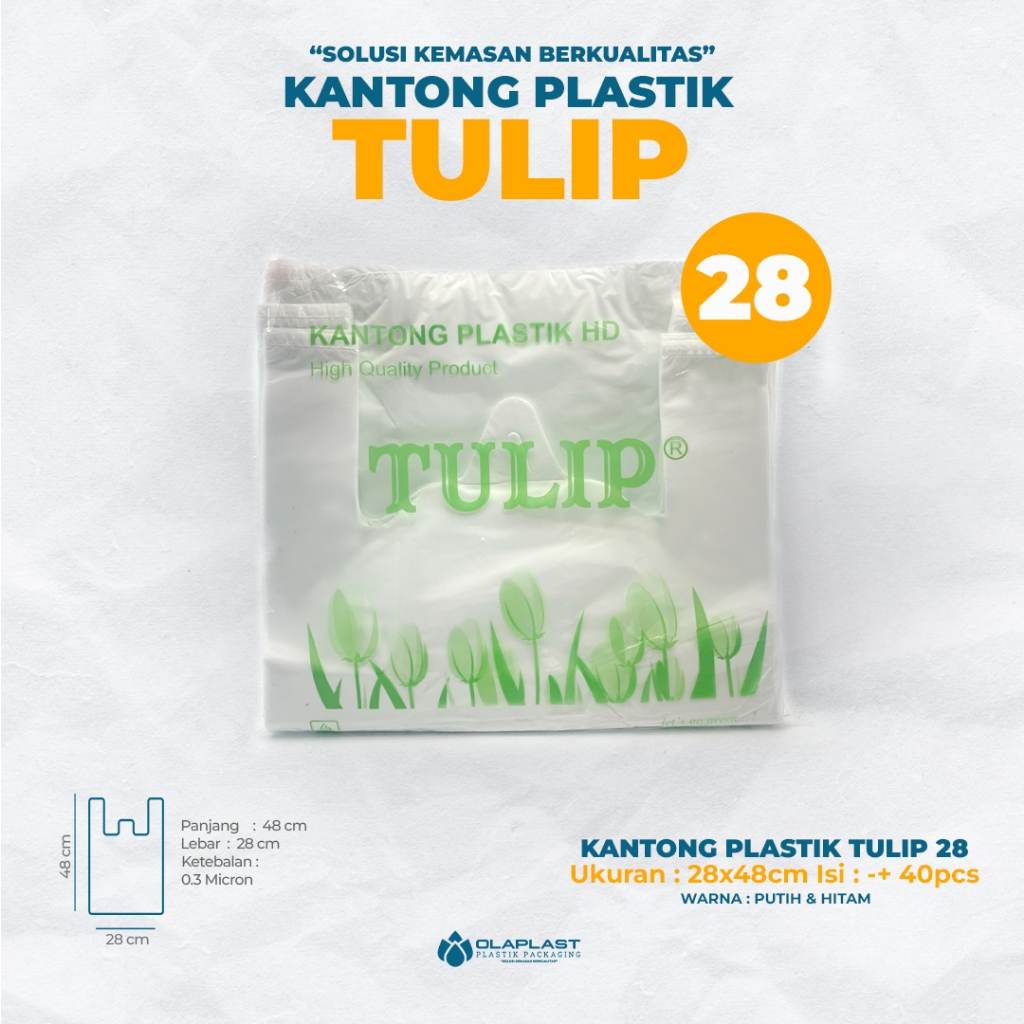 Kantong Kresek Tulip PUTIH 28 Plastik HD GO GREEN