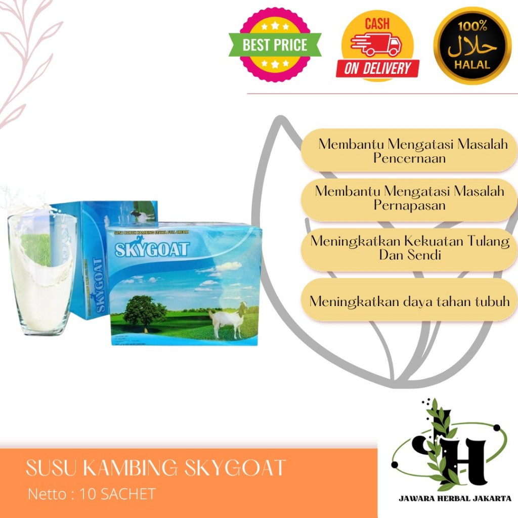 

Susu Kambing Etawa Skygoat Full Crea Rasa Vanila Original Goat Milk 1 Box isi 10 Sachet