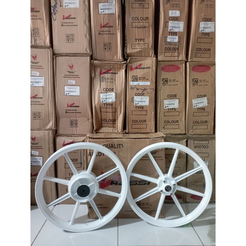 Velg racing Jupiter MX Swan White Vrossi Veleg Mx Palang 8 Putih Original V Rossi