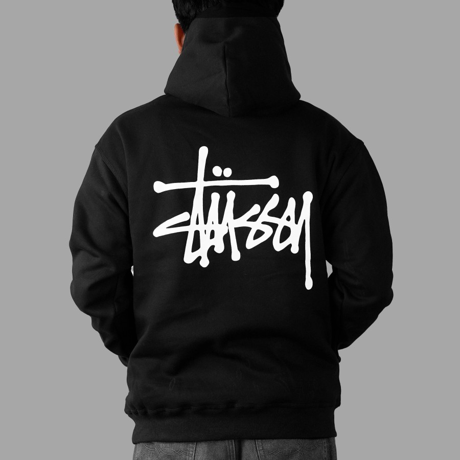 STUSSY Basic Logo Black Pullover Hoodie - ORI