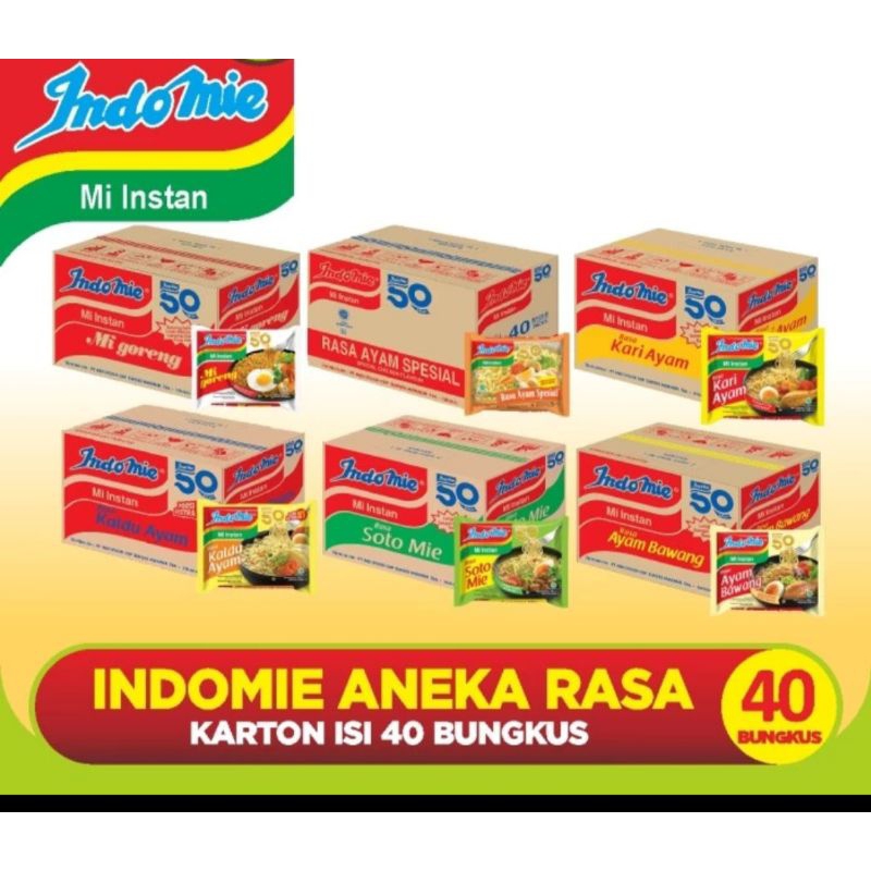 

Indomie 1 dus isi 40 bungkus semua rasa