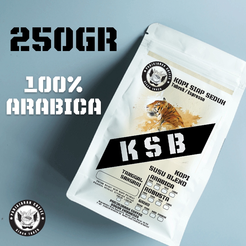 

KSB Full Arabica 250Gr Biji Kopi House Blend Terbaik untuk Es Kopi Susu Kekinian | Fresh Roast Medium-Dark | Sangrai Komputerisasi | Cocok untuk Cafe, UMKM, Home Brewing | Ready Stock & Bisa Request Gilinga