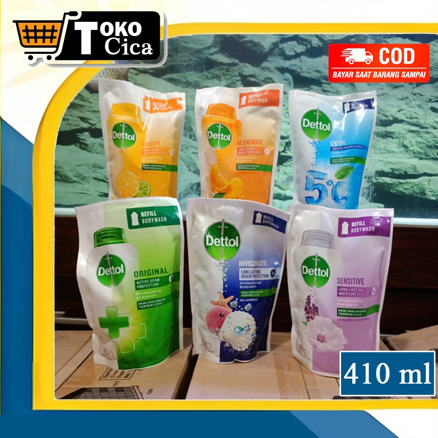 Dettol 410ml refill/Dettol body wash/Sabun Cair Dettol Murah