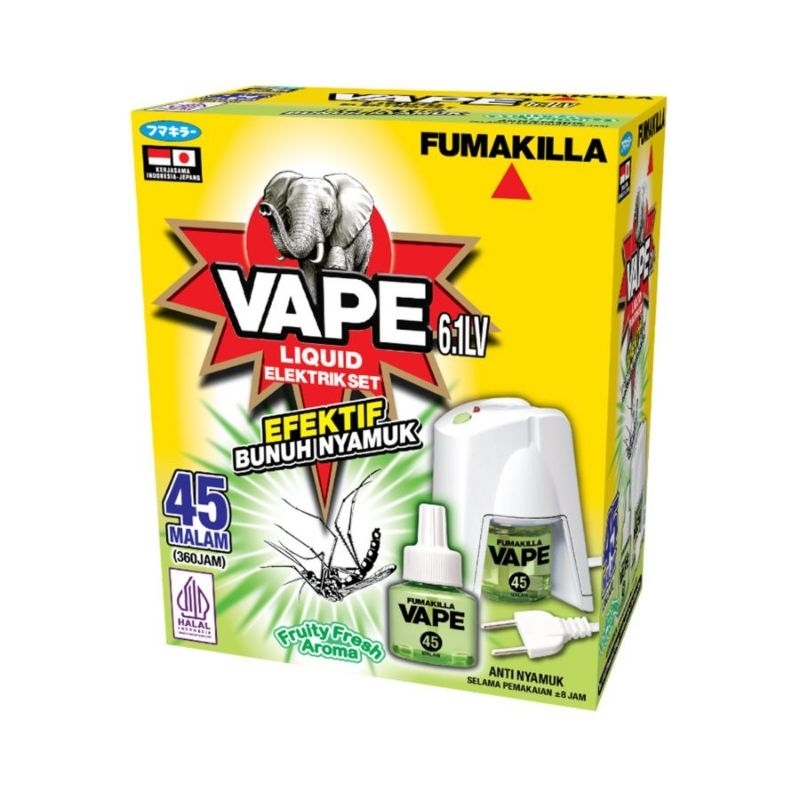 FUMAKILLA vape liquid electric set alat + refill 45 malam || obat nyamuk electric vape