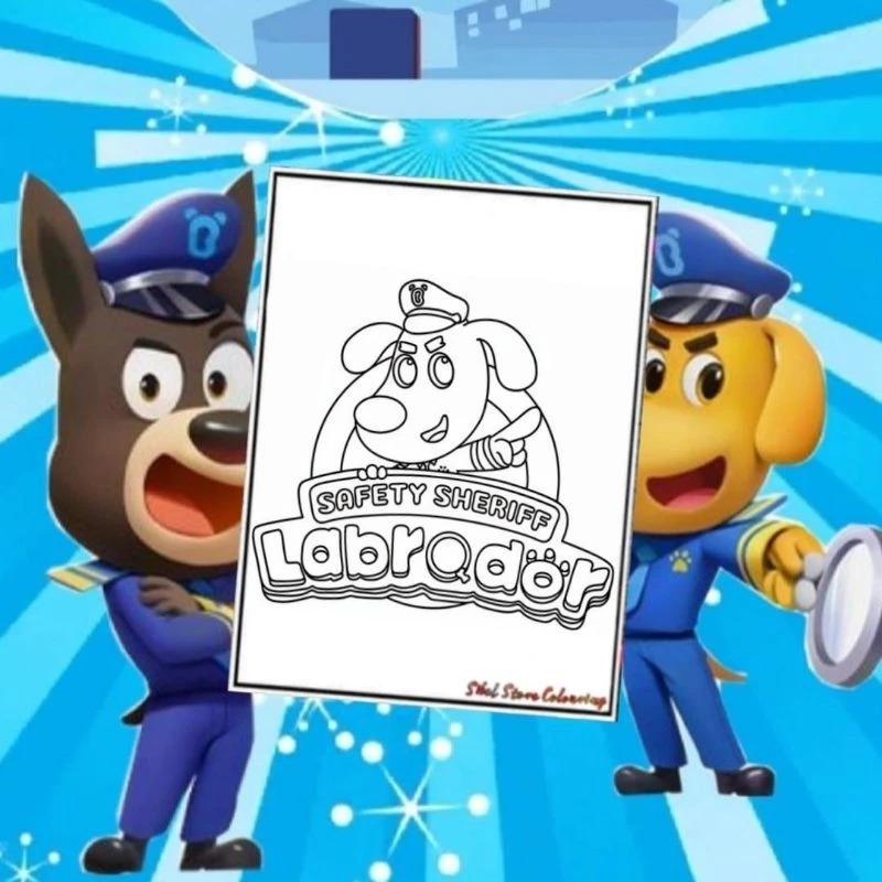 

Kertas Mewarnai Anak Tema Sheriff Labrador (10 Lembar Gambar Berbeda-beda) / Kertas Gambar Tebal Bisa Pakai Spidol, Pensil Warna & Cat Air
