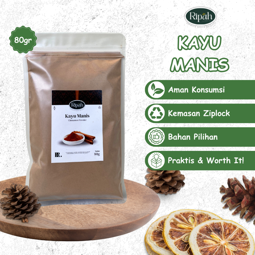 

80gr Kayu Manis Bubuk / Ground Cinnamon / Rempah / Ripah Rempah PREMIUM QUALITY