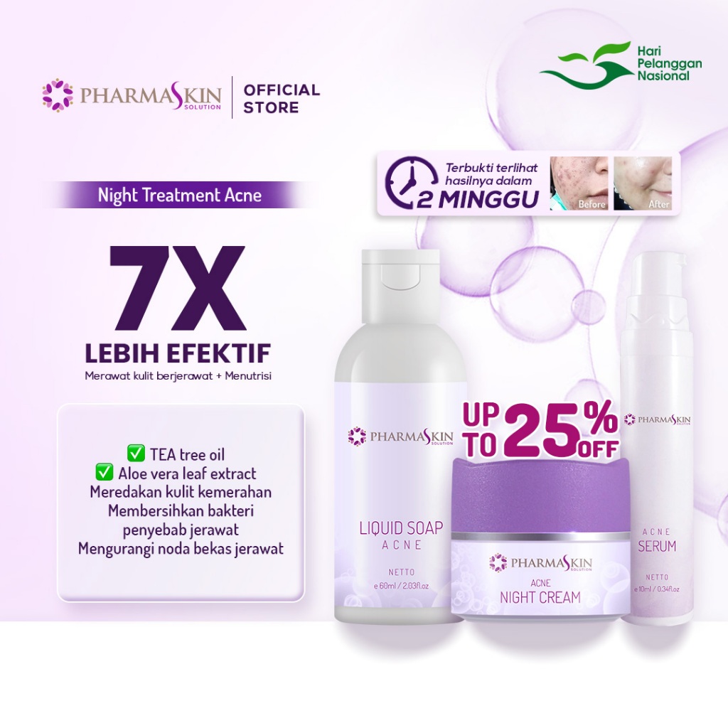 Paket Full Treatment Acne Glowing ( untuk jerawat aktif ) by Pharmaskin solution