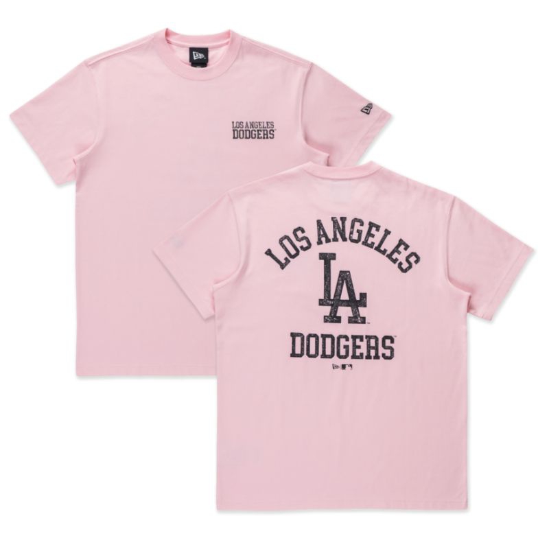 T-Shirt New Era Cap Los Angeles Dodgers Distressed Pink Original