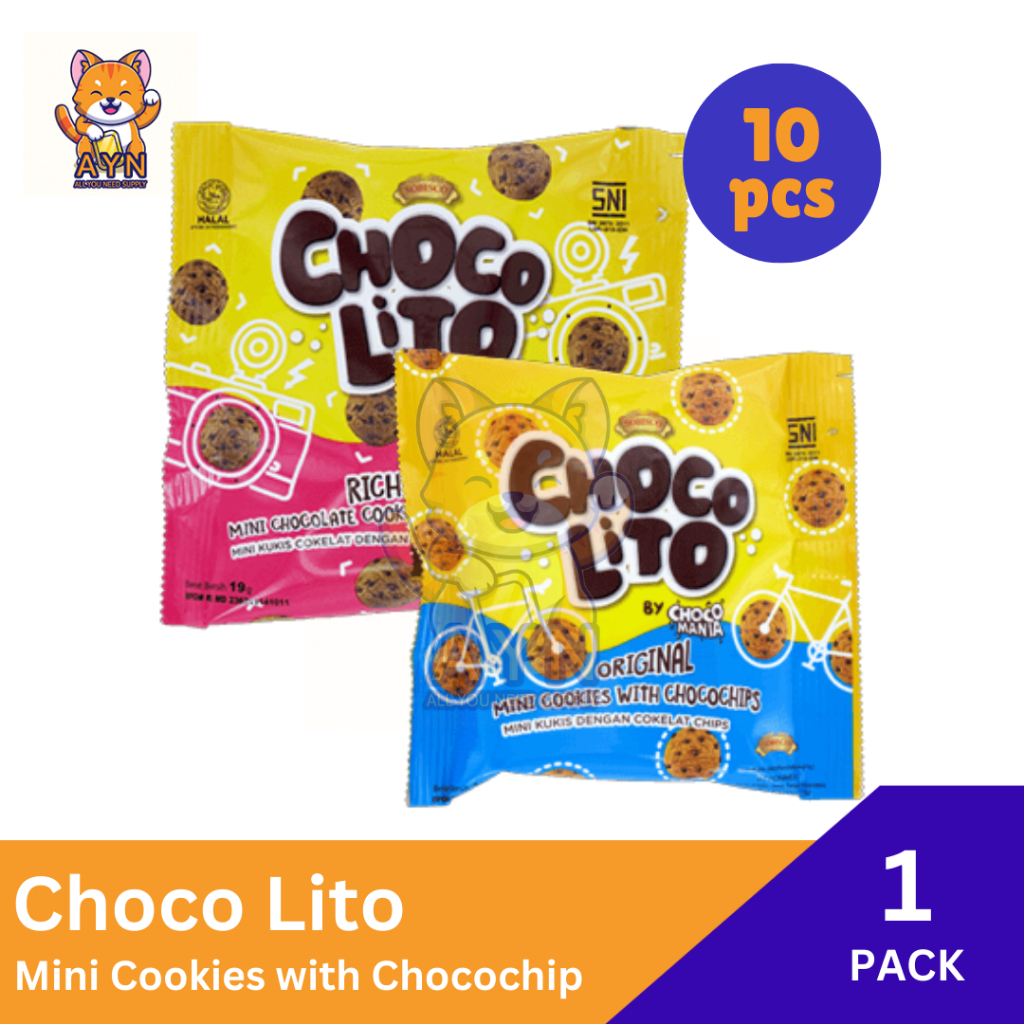 

Choco Lito Chocolito Chocochip Origina | Rich Choco 19 gr [ 1 pack isi 10 pcs ]