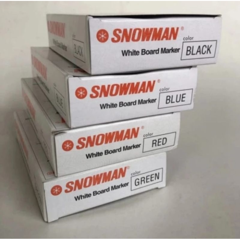 

Snowman Spidol White Board Marker BG-12 Biru / Hijau / Hitam / Merah - Doz isi 12 Pcs.