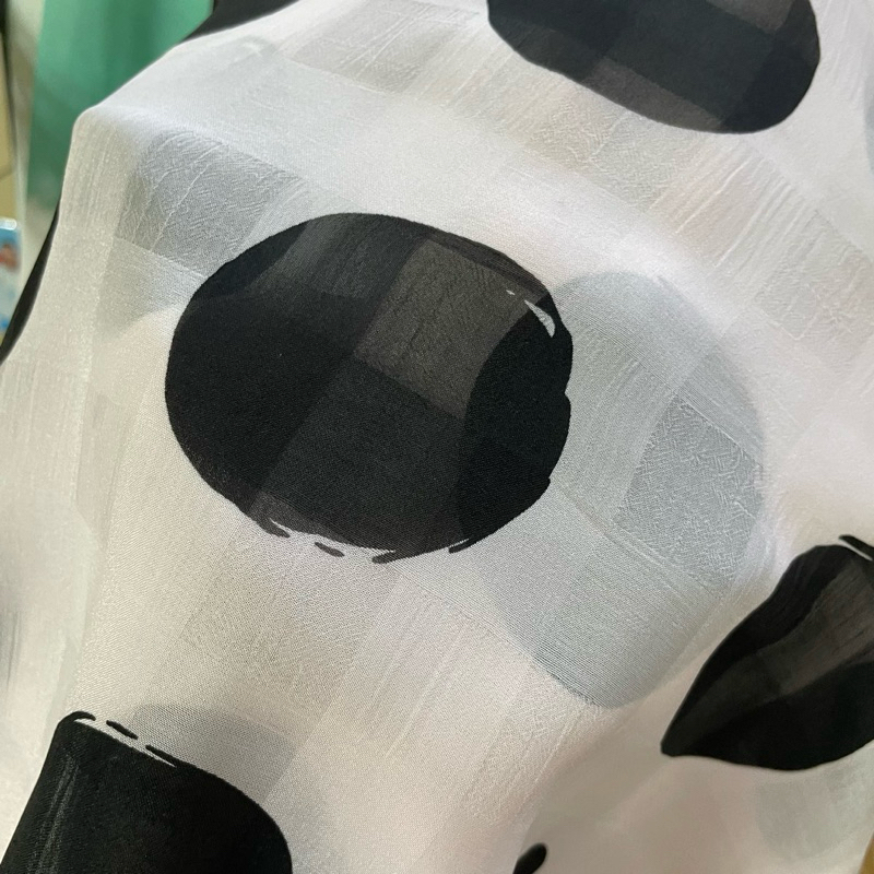 kain sifon sutra motif polkadot premium - kain sifon salju - kain sifon ceruty - kain ceruty baby do