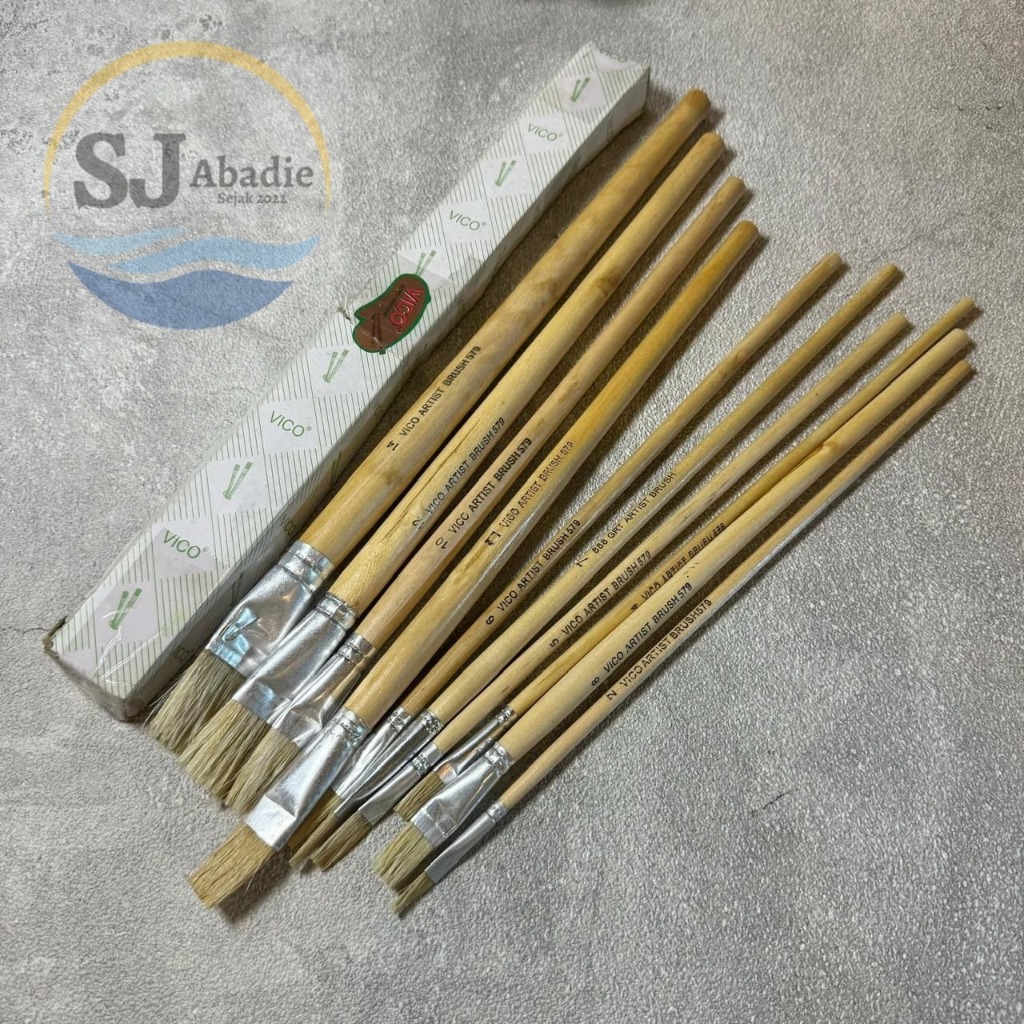 

(12 PC) GRT Kuas Lukis Gambar Gagang Kayu 579 Nomor 1 2 3 4 5 6 7 8 9 10 11 14 | SJ ABADIE |