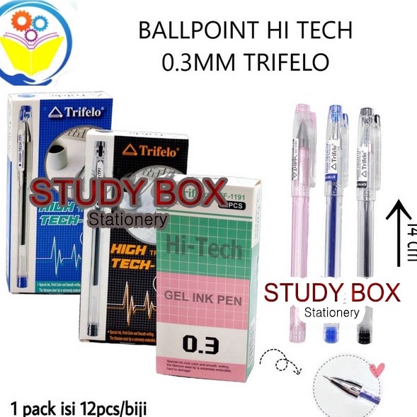 

12pcs BOLPEN HITECH TRIFELO PEN HIGH TECH 3 mm PULPEN HIGH TECH MURAH