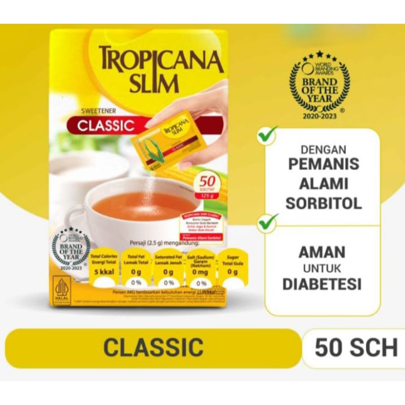 

gula tropicana slim classic 50 sachet