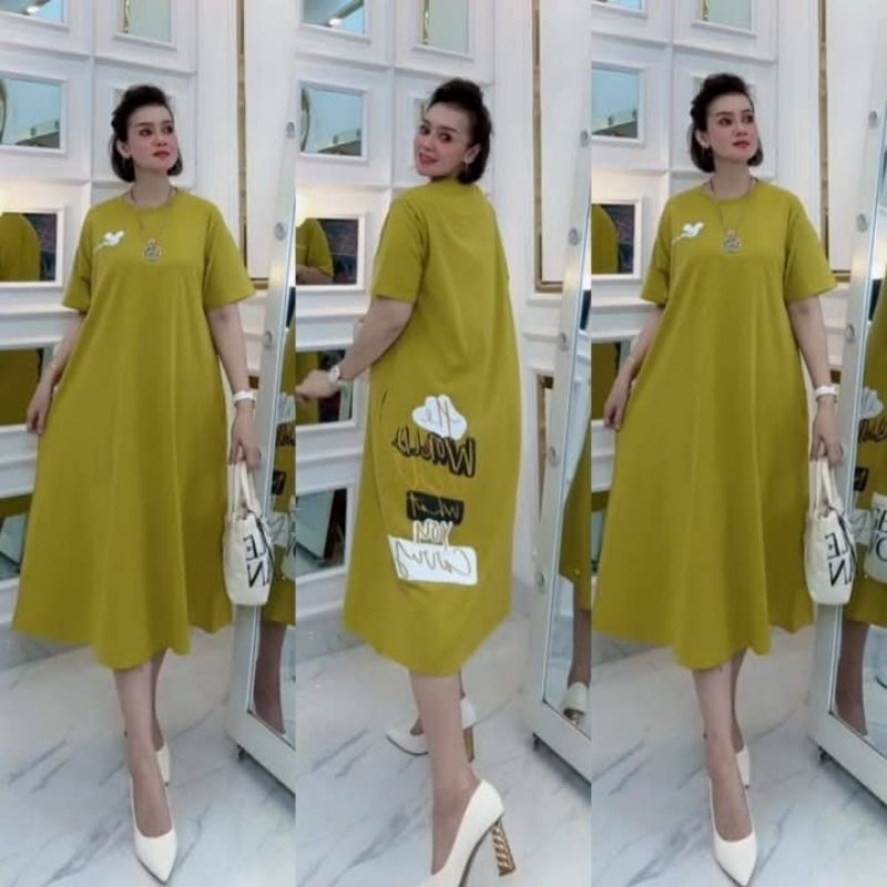 DASTER KAOS KECE // MINI DRESS FULL KAOS COMBAT ORIGINAL NABIL