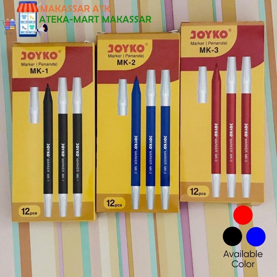 

[BOX/12PCS] JOYKO MARKER PEN MK-1 MK-2 MK-3 SPIDOL KECIL
