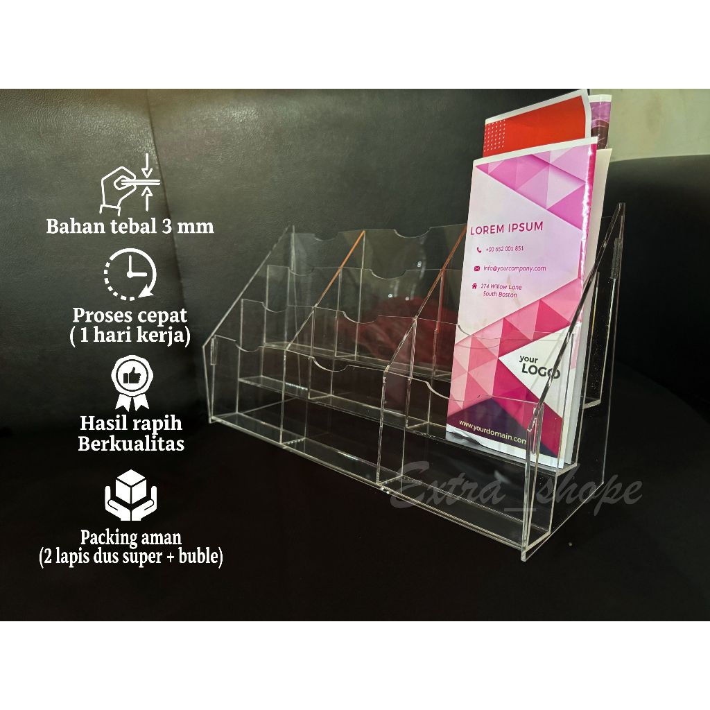 

Tempat Brosur 3 Baris 3 & 2 Susun