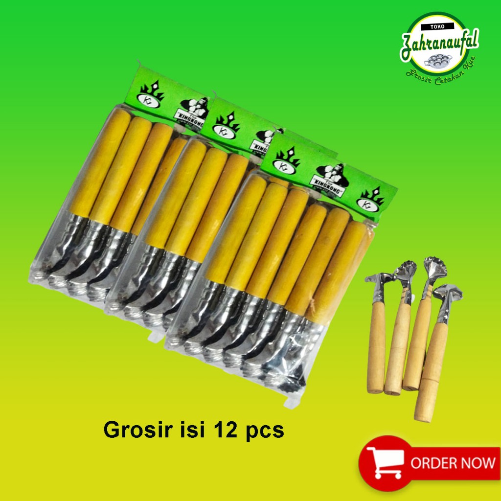 GROSIR ISI 12 PCS - KEROKAN BUAH KELAPA MUDA GAGANG KAYU