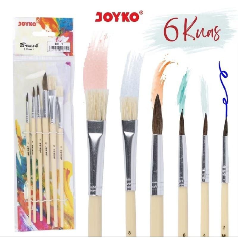 

kuas shet brush joyko BR-1 isi 6 pcs/kuas lukis joyko shet