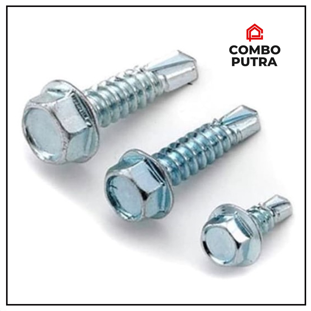 Sekrup Roofing Putih Sekrup Baja Ringan
