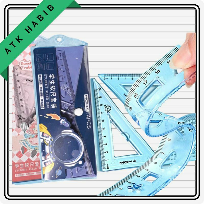 

Penggaris Lucu 1 Set 4 Pcs Premium Ruler Dapat Ditekuk Tanpa Patah