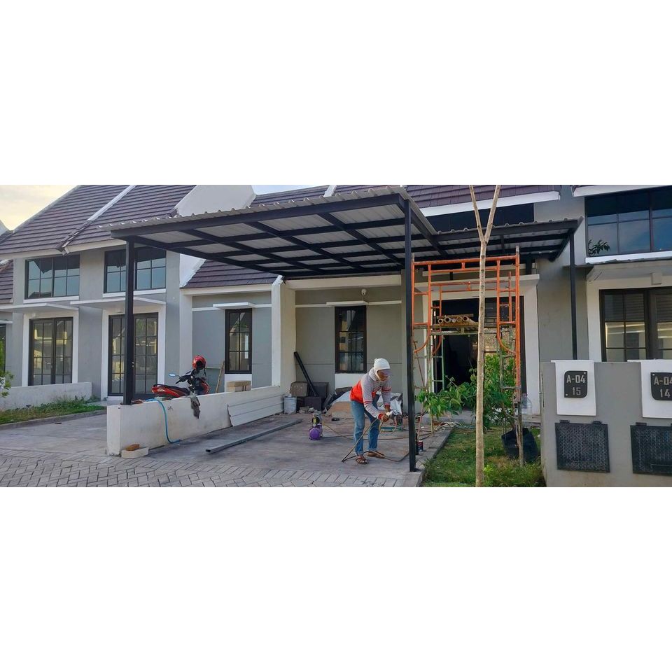 Kanopi upvc single layer minimalis sidoarjo