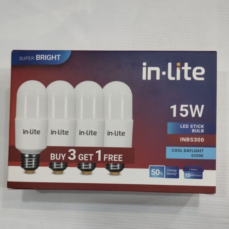 Lampu LED STICK BULB in-Lite 15 Watt.Beli 3 gratis 1