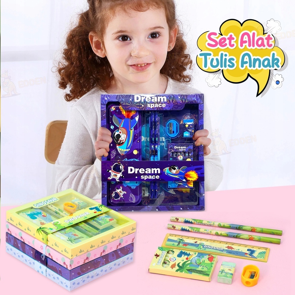 

B210 Set Kotak Pensil Anak 7in1 Set Alat Tulis Karakter Tempat Pensil Penghapus Penggaris Krayon Stationary Hadiah Anak