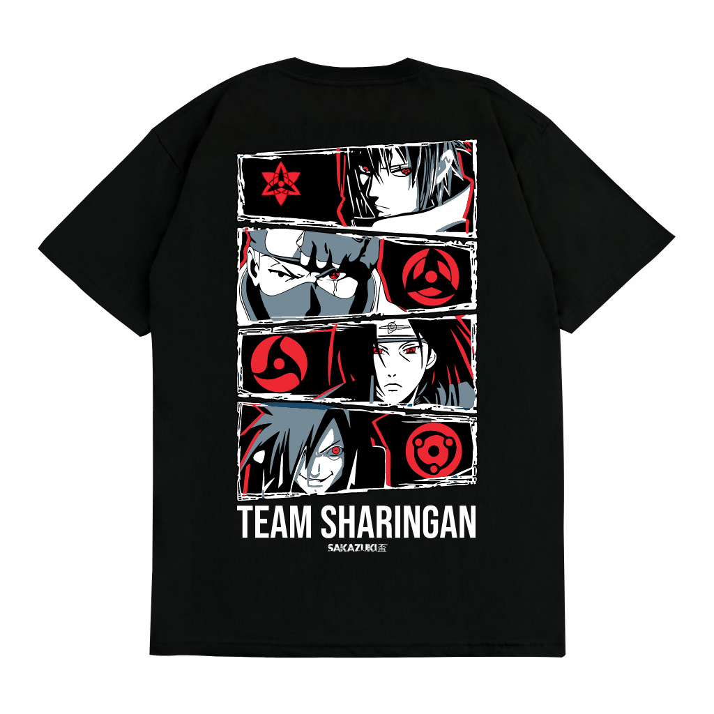 SAKAZUKI Kaos Baju Distro Unisex Gambar Anime SHARINGAN UCHIHA NARUTO UZUMAKI SASUKE Itachi Madara