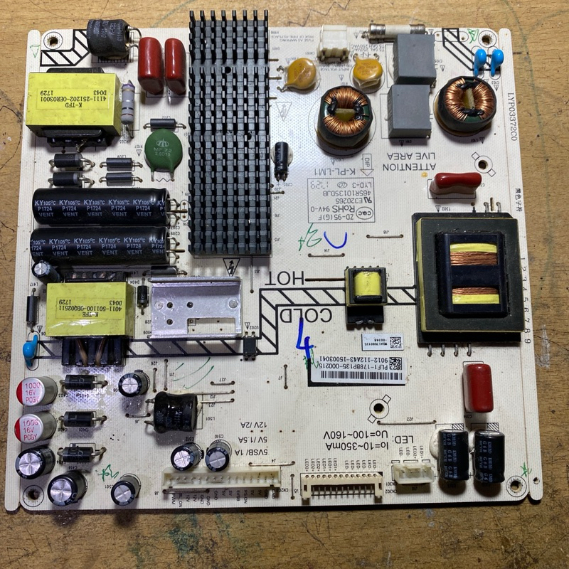 psu tv philips 49 inch 49PFA4300S mati bagian backlight