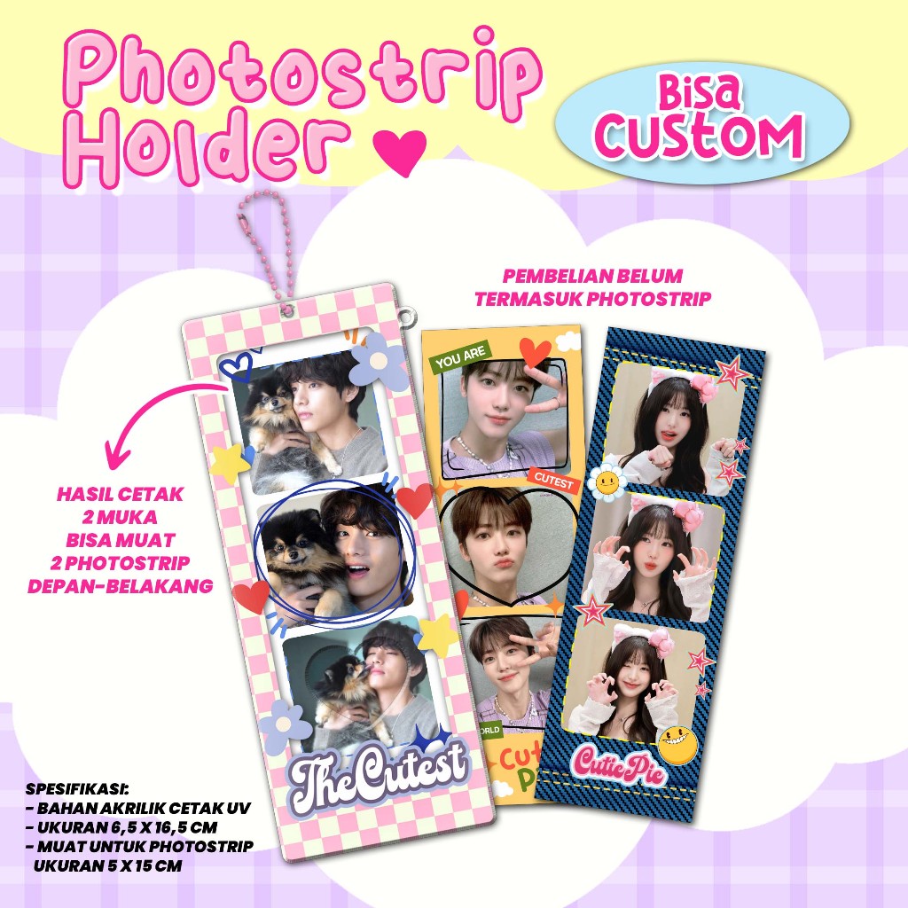PHOTOSTRIP / PHOTOBOX HOLDER / KEYCHAIN AKRILIK CUSTOM - PC Holder Photo strip