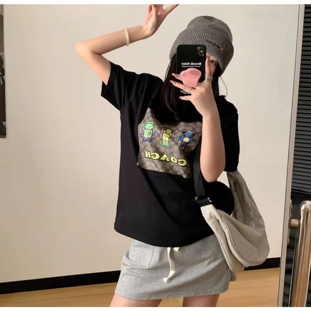SeeMay_ida KAOS PRINT COACH PATTERN KAOS COACH KOREA ORIGINAL
