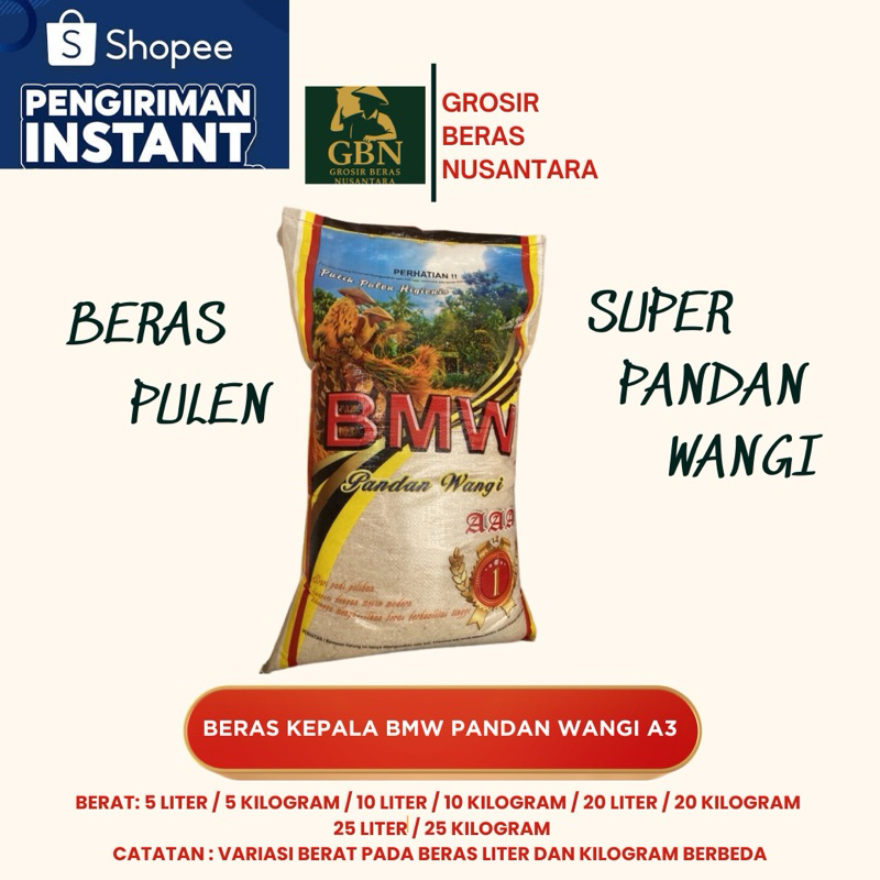 

BERAS BMW PANDAN WANGI AAA - BERAS WANGI / TIDAK LENGKET / BUTIR BAGUS