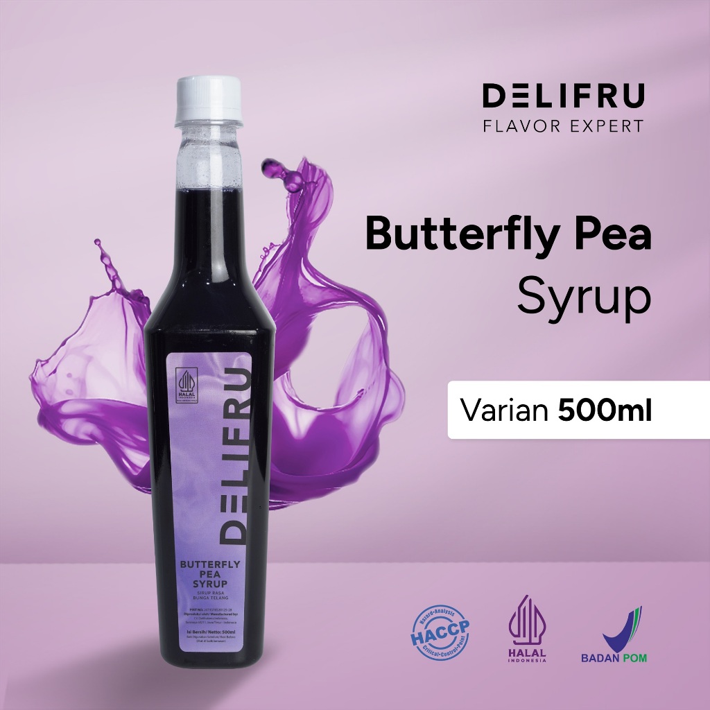 

Syrup Butterfly Pea Delifru 500 ml - Sirup Bunga Telang Premium