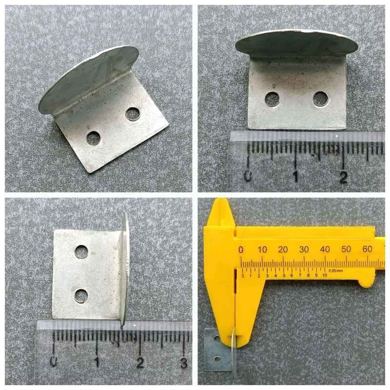 klem kaca L, plat gantungan kaca, klem penahan cermin L