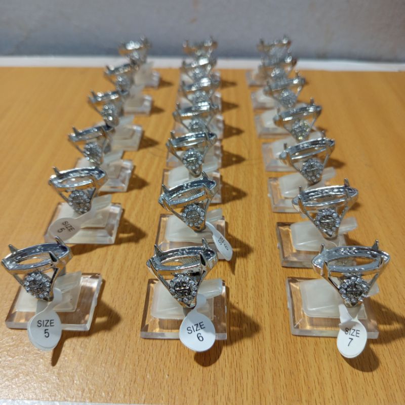 GROSIR MURAH ring atau embanan batu akik berbahan Rhodium yang sudah dicrom silver dan gold