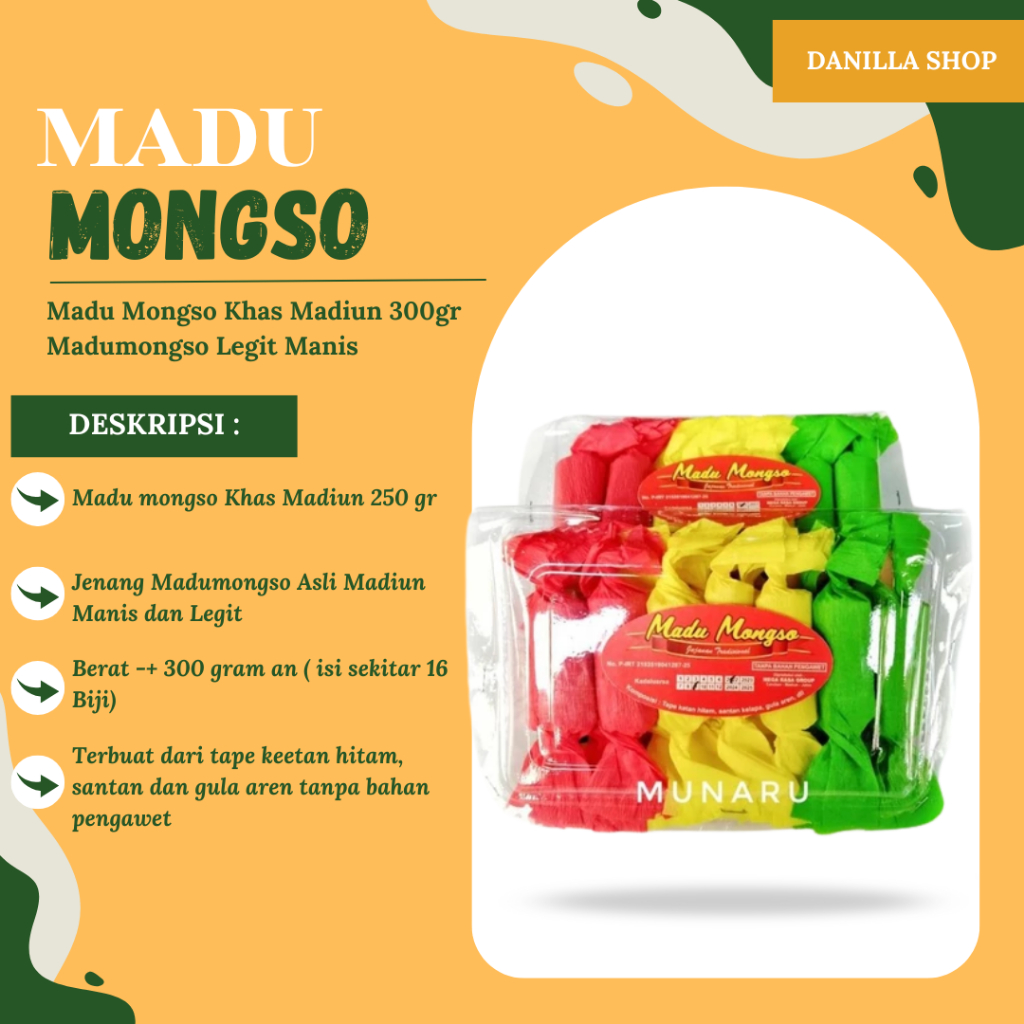 

Madu Mongso Khas Madiun 300gr Madumongso Legit Manis Premium