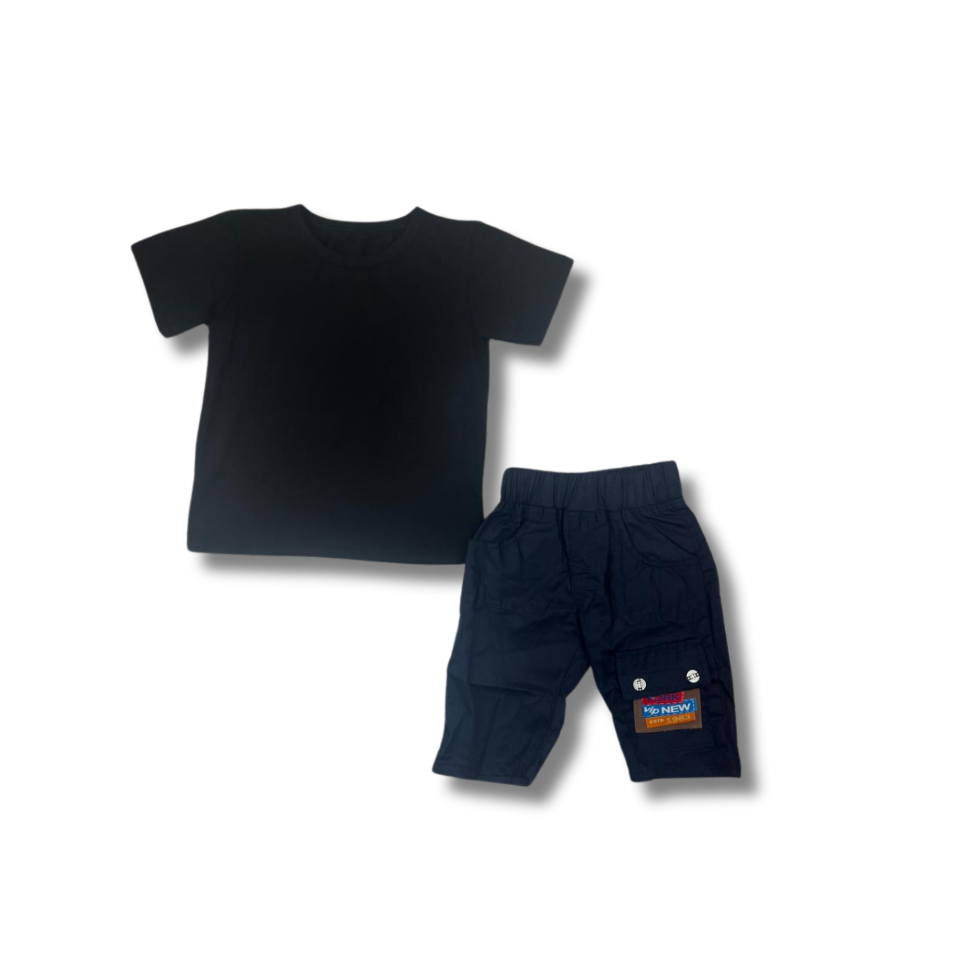 Baju Setelan Baju Polos Celana Pendek Anak Laki Laki 2-3 Tahun -[Stlc062]