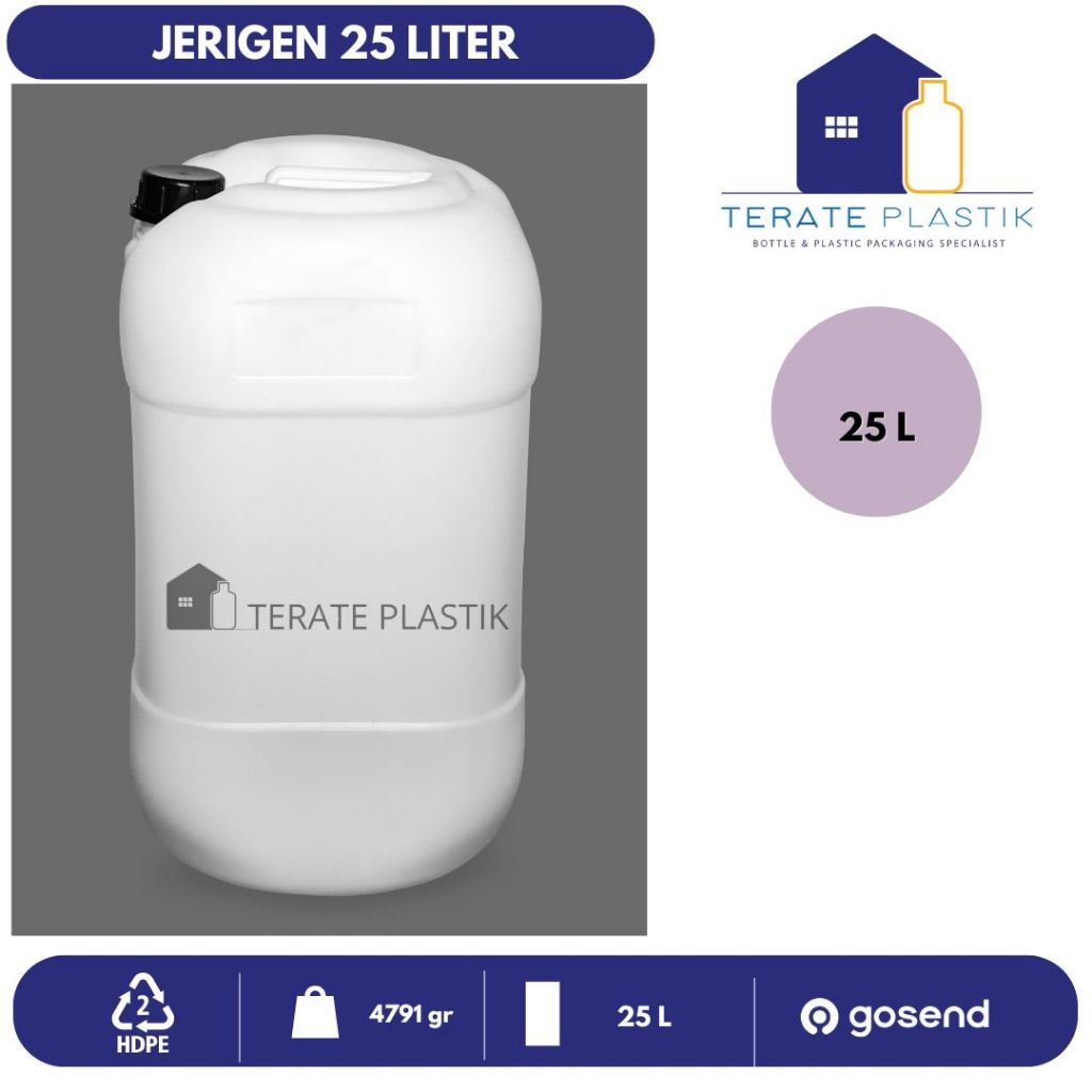Jerigen Plastik 25L | Jerigen HDPE 25 Liter | Terate Plastik