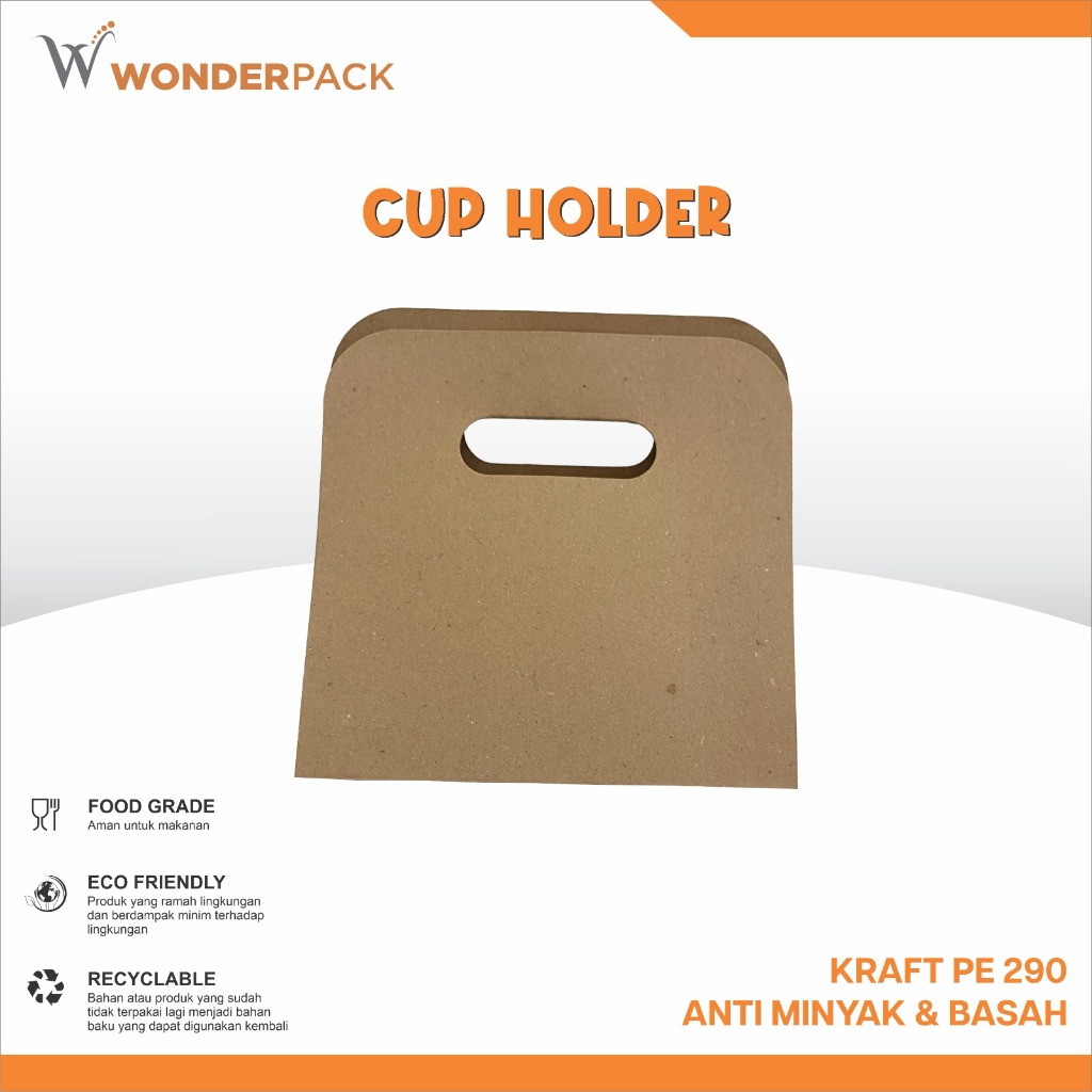 PAPER CUP HOLDER TAKEAWAY KRAFT PE 290 ISI 2 CUP
