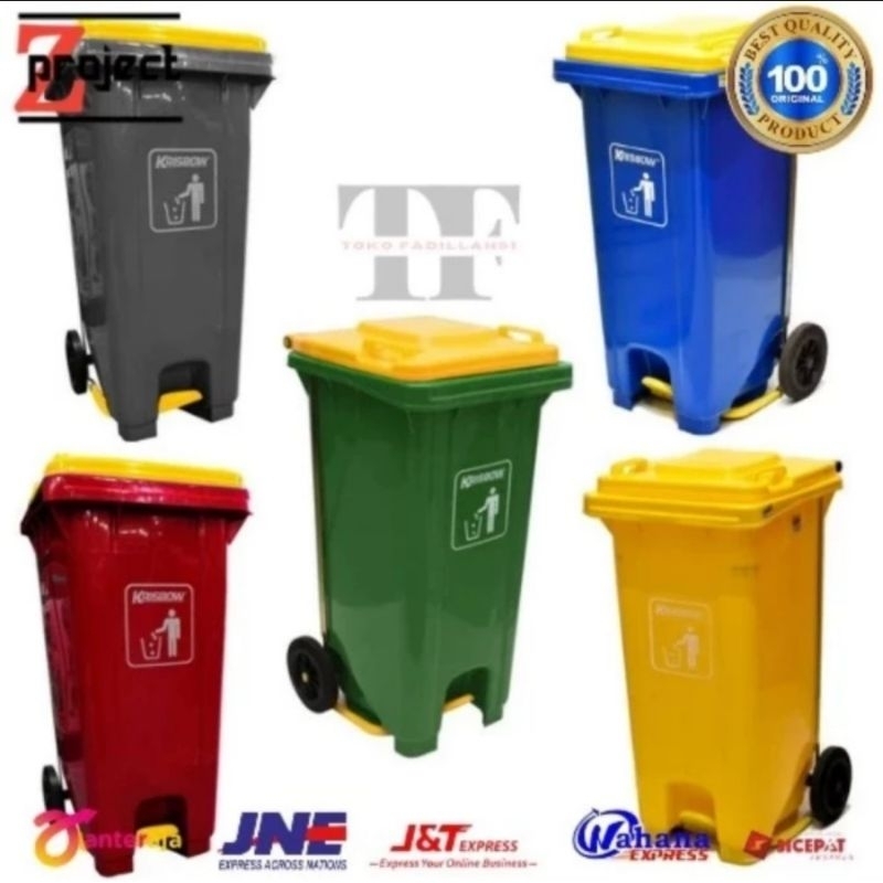 KRISBOW TEMPAT SAMPAH 120 LITER PEDAL OUTDOOR / DUST BIN PEDAL 120 LTR KRISBOW / TONG SAMPAH PEDAL D