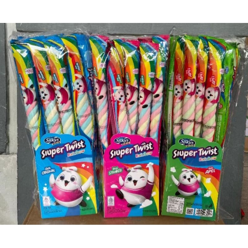 

Marshmallow Silkys Siuper Twist Rainbow( 1 pack isi 20 pcs)