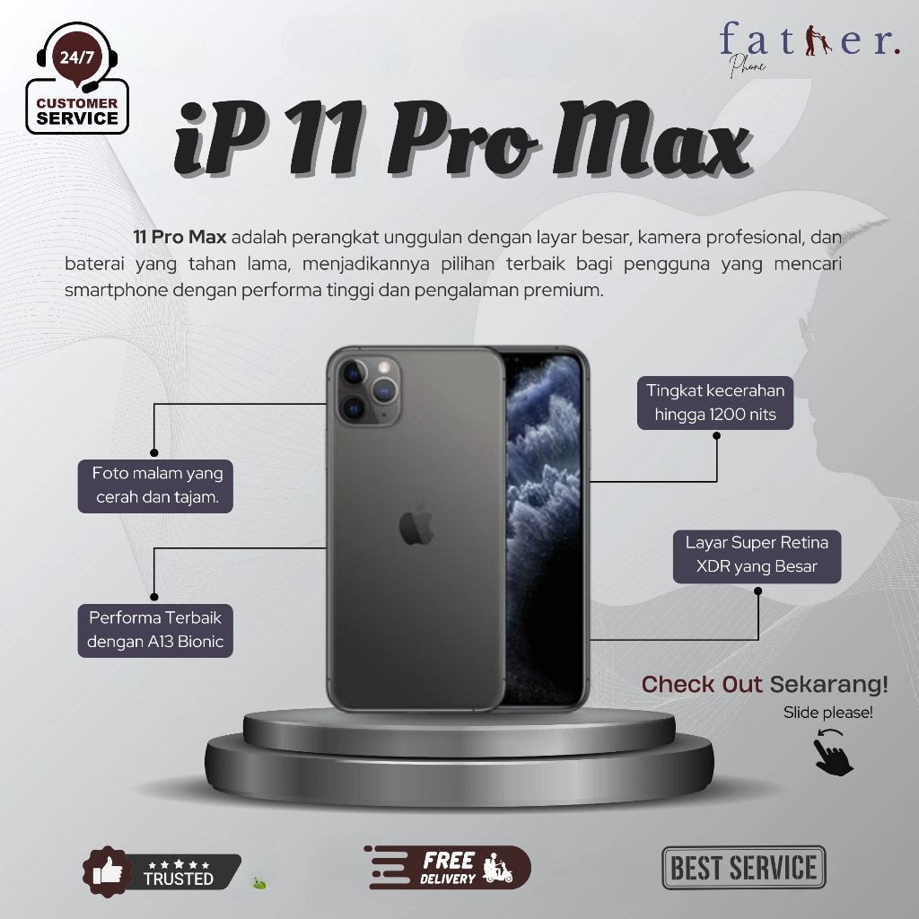 Father Phone | iPhone 11 Pro Max 512Gb | 256Gb | 128Gb | Xr 128Gb Garansi Resmi