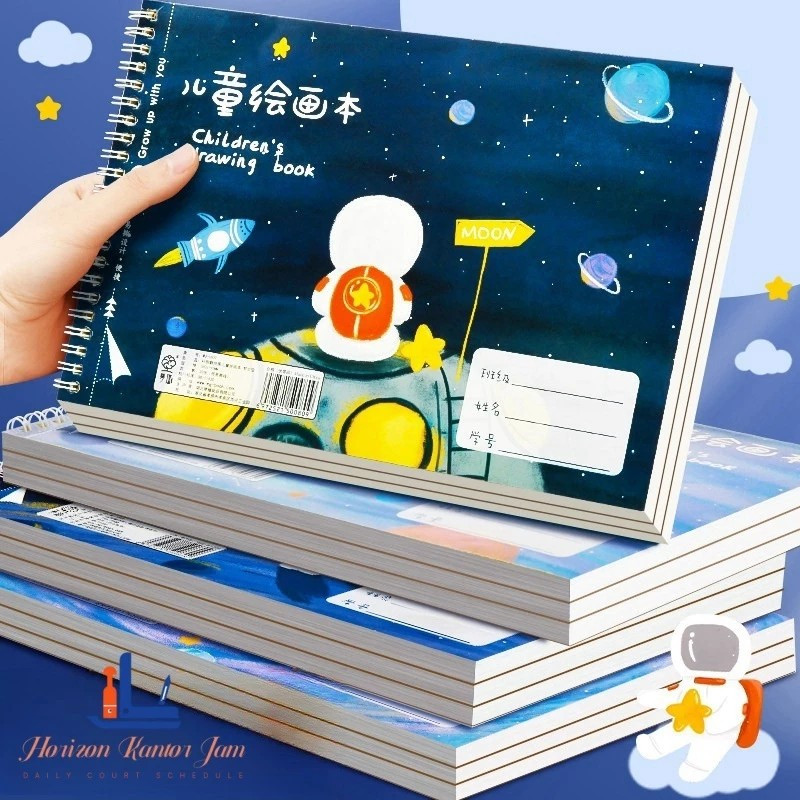 

ATMS-Buku Gambar A4 Tebal untuk Anak-anak Taman Kanak-kanak dan Siswa SD Buku Gambar Spiral