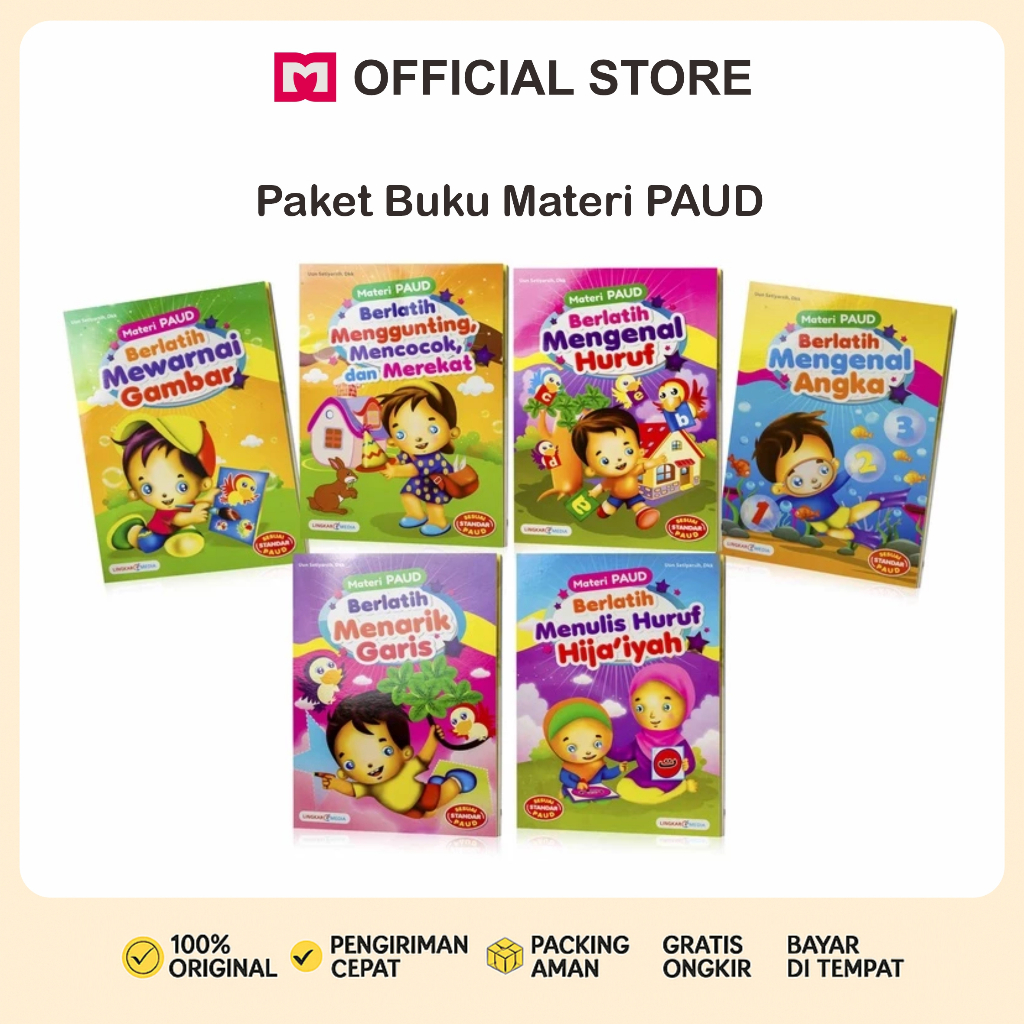 DM Bookstore - Buku Aktivitas untuk Anak PAUD Isi 6 Buku Untuk Usia 3+ Tahun